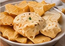 Crackers with cheese spread